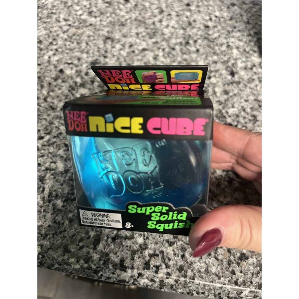Nee Doh Nice Cube Super Solid Squish! - Lot of 3 - Blue Purple Pink - Brand New!